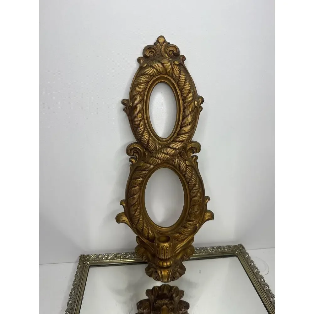 Vintage Syroco Home interiors Gold Candle Sconce